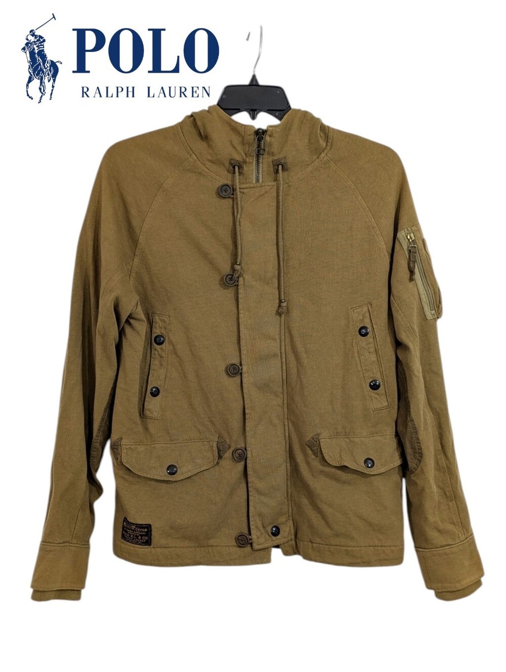 Polo Ralph Lauren Heavyweight Dark Tan Moto Jacket - Size Medium Mens